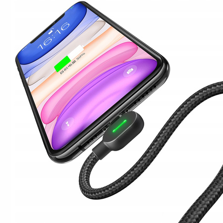 MCDODO KABEL KĄTOWY 90° USB-C LIGHTNING DWUSTRONNY DO IPHONE 13 14 LED 2M