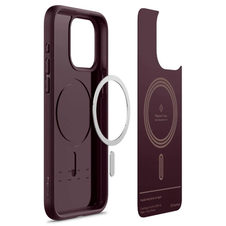 Etui Caseology Parallax Mag z MagSafe na iPhone 15 Pro - burgundowe