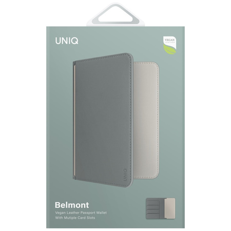 Etui na paszport UNIQ Belmont blokada RFID zielony kość słoniowa