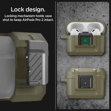 SPIGEN LOCK FIT ETUI DO AIRPODS PRO 1 2 VINTAGE KHAKI WYSOKA OCHRONA I STYL