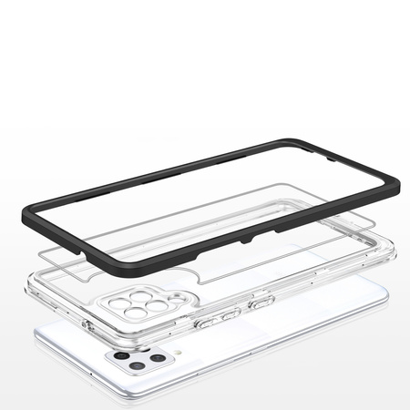 Clear 3in1 etui do Samsung Galaxy A42 5G żelowy pokrowiec z ramką czarny