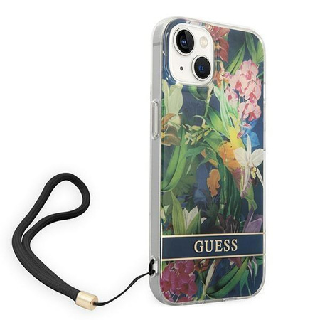 Guess GUOHCP14MHFLSB iPhone 14 Plus 6,7" niebieski/blue hardcase Flower Strap