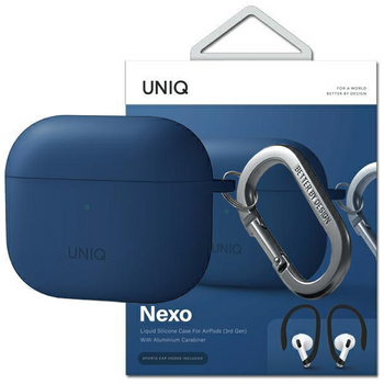 UNIQ etui Nexo AirPods 3 gen + Ear Hooks Silicone niebieski/blue