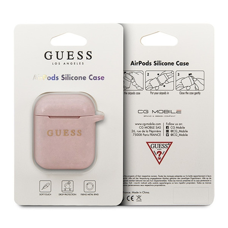 GUESS ETUI DO AIRPODS 1/2 POKROWIEC SILIKONOWY Z KOLEKCJI GLITTER