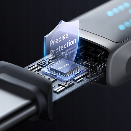 MCDODO KABEL USB-C SZYBKIE ŁADOWANIE DO SAMSUNG XIAOMI TYP C 6A 100W 1M LED