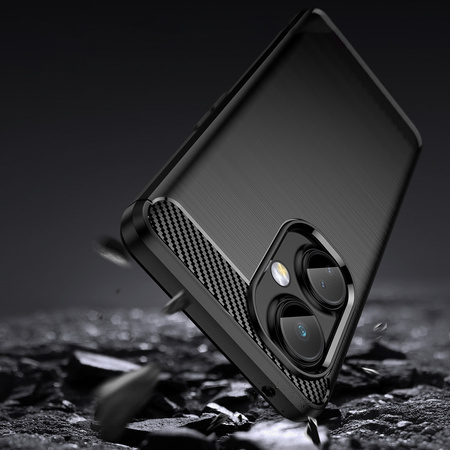 Carbon Case etui OnePlus Nord CE 3 elastyczny silikonowy karbonowy pokrowiec czarne