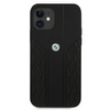Etui BMW BMHCP12SRSPPK iPhone 12 mini 5,4" czarny/black hardcase Leather Curve Perforate