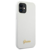 Guess GUHCP12SLSLMGWH iPhone 12 mini 5,4" biały/white hardcase Metal Logo Script