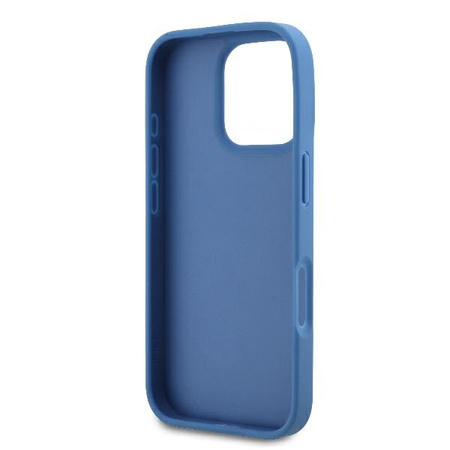 Guess GUHCP16LP4TDSCPB iPhone 16 Pro6.3 niebieski/blue hardcase Leather Metal Logo Strass Crossbody