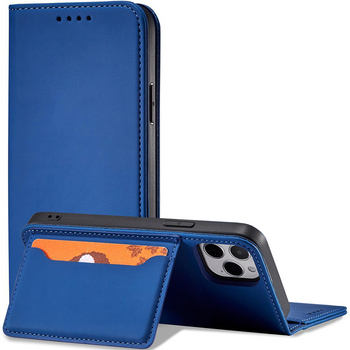 Magnet Card Case etui do iPhone 12 pokrowiec portfel na karty kartę podstawka niebieski