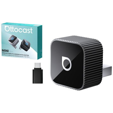 Adapter samochodowy Ottocast CP88-T2     Mini Cube CarPlay Bluetooth srebrny
