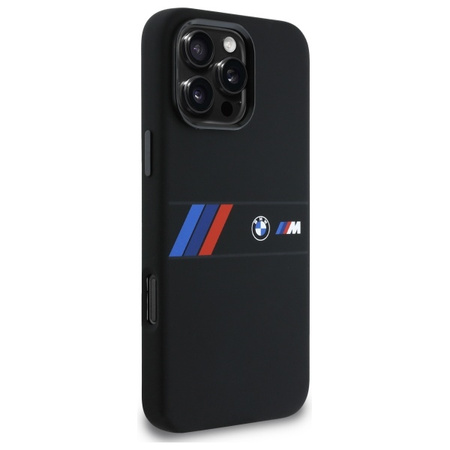 BMW ETUI HARDCASE SILIKONOWE DO IPHONE 16 PRO MAX DO MAGSAFE MIDDLE STRIPE