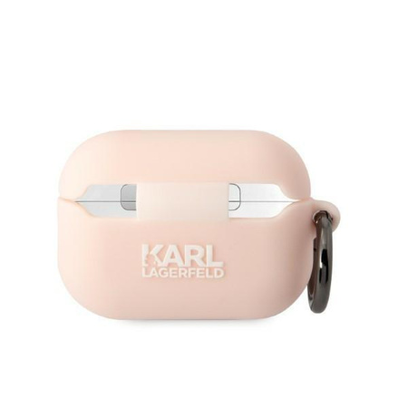 Etui Karl Lagerfeld KLAP2RUNCHP na AirPods Pro 2 cover - różowe Silicone Choupette Head 3D