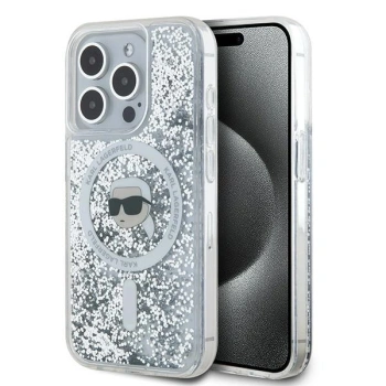 KARL LAGERFELD ETUI HARDCASE LIQUID GLITTER KARL HEAD DO MAGSAFE DO IPHONE