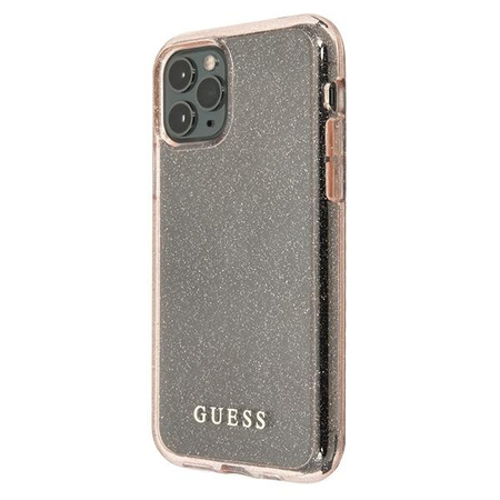 Guess GUHCN58PCGLPI iPhone 11 Pro różowy/pink hard case Glitter