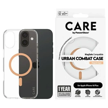 Etui CARE by PanzerGlass Flagship Case z MagSafe na iPhone 16 Plus - pomarańczowe