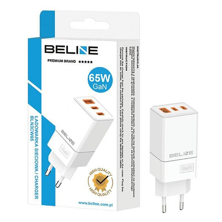 BELINE ŁADOWARKA SIECIOWA 2X USB-C 1X USB 65W DO TELEFONÓW PD 3.0 QC 3.0