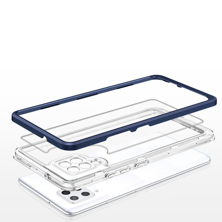 Clear 3in1 etui do Samsung Galaxy A42 5G żelowy pokrowiec z ramką niebieski