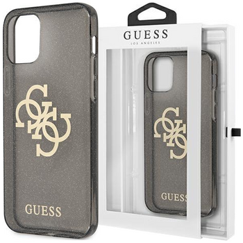 Guess GUHCP13SPCUGL4GBK iPhone 13 mini 5,4" czarny/black hard case Glitter 4G Big Logo