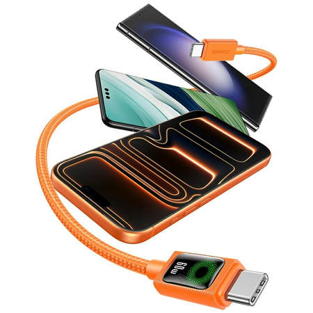 Kabel USAMS SJ773 PD 60W USB-C/USB-C 1.2m pomarańczowy