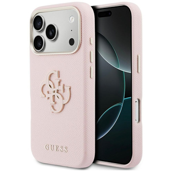 Etui Guess FW Resin Logo do iPhone 17    Pro różowy