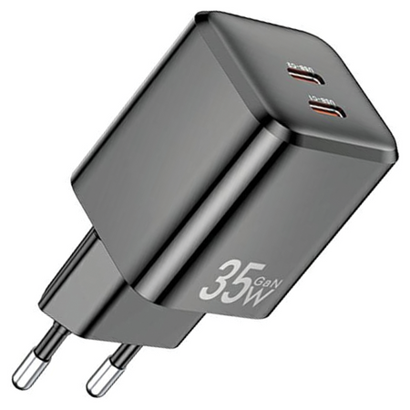 AWEI ŁADOWARKA PD65-EU 35W 2X USB-C DO IPHONE 12 13 14 SAMSUNG SZYBKO ŁADUJ