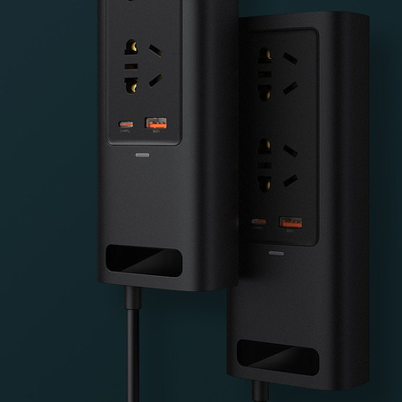 Baseus samochodowa przetwornica inwerter prądu 150W 220V (wtyczka EU i CN) czarny (CRNBQ-A01)