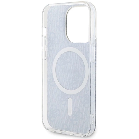 Etui Guess IML 4G MagSafe na iPhone 15 Pro - niebieskie