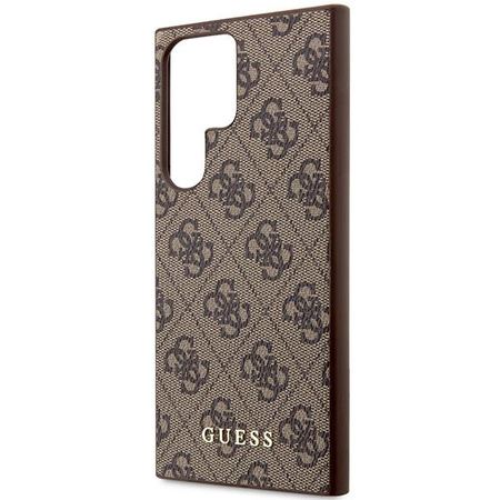 Etui Guess GUHCS23LG4GFBR S23 Ultra S918 - brązowe 4G Metal Gold Logo