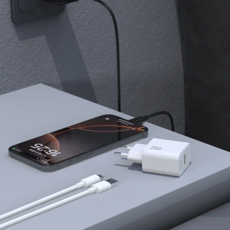 Ładowarka sieciowa Dudao A27STEU 25W GaN USB-A z kablem USB-A - USB-C - czarna