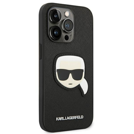 Karl Lagerfeld KLHCP14LSAPKHK iPhone 14 Pro 6,1" czarny/black hardcase Saffiano Karl`s Head Patch