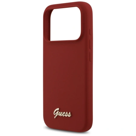 GUESS ETUI SILICONE SCRIPT METAL LOGO DO IPHONE 17 PRO MAGSAFE POKROWIEC