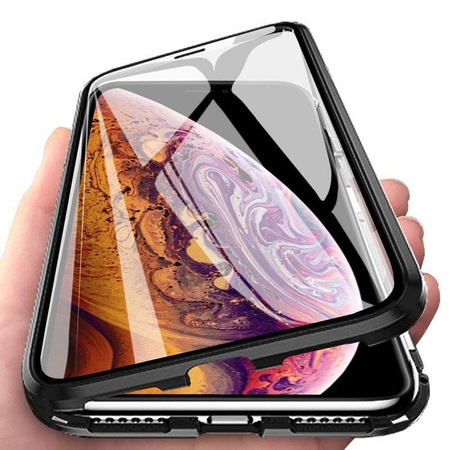 Wozinsky Magnetic Cam Slider Case magnetyczne etui 360 na cały telefon szkło na ekran osłona na aparat Huawei P40 czarny
