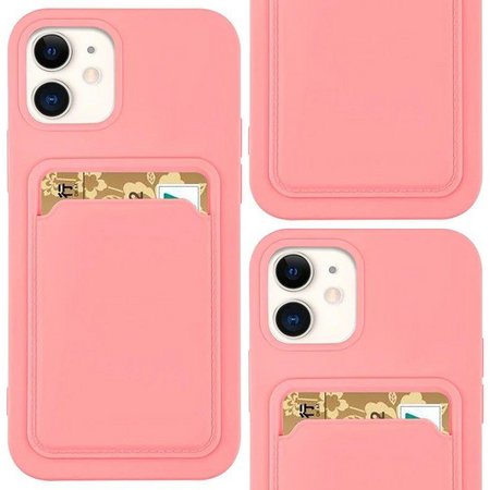 Card Case silikonowe etui portfel z kieszonką na kartę dokumenty do Xiaomi Redmi Note 11 Pro+ 5G / 11 Pro 5G / 11 Pro różowy