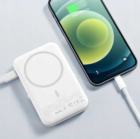 Powerbank Mcdodo GoPower  5000mAh PD 3.0 ,Do IPhone, Magnetyczny Biały