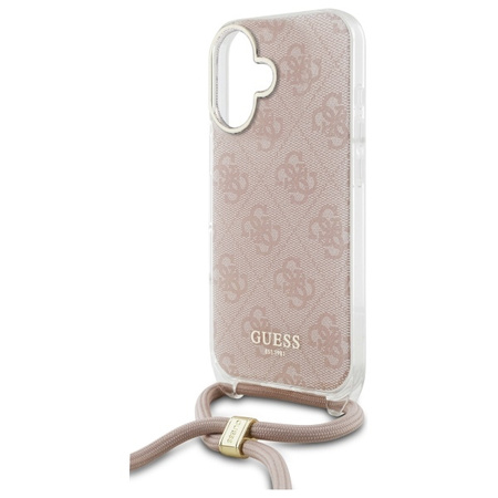 GUESS ETUI DO IPHONE 16 6.1 CROSSBODY CORD 4G PRINT Z DESIGNEROWYM LOGO
