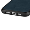 iCarer Leather Oil Wax etui pokryte naturalną skórą do iPhone 14 (kompatybilne z MagSafe) niebieski (WMI14220717-BU)