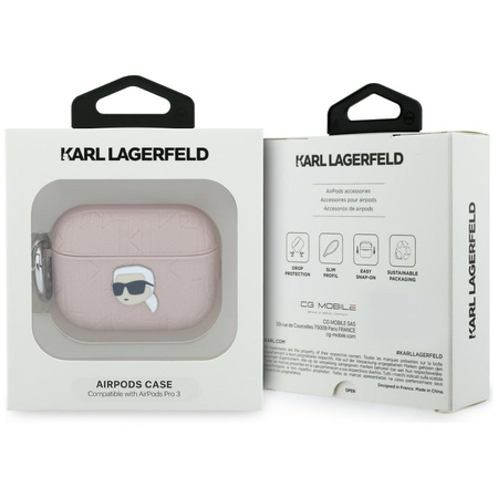 Etui Karl Lagerfeld Monogram Karl Head   do AirPods Pro 3 różowy