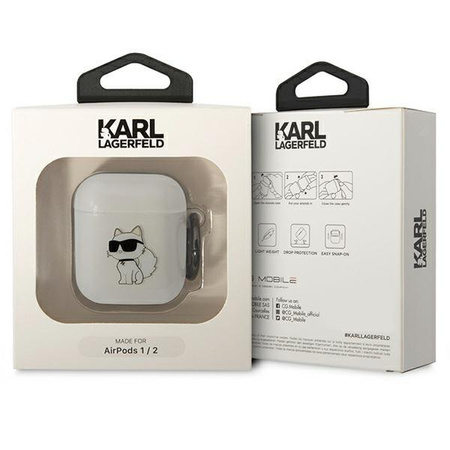 Etui Karl Lagerfeld KLA2HNCHTCT na AirPods 1/2 - przezroczyste Ikonik Choupette