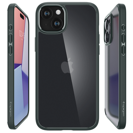 Etui Spigen Ultra Hybrid do iPhone 15 - ciemnozielone