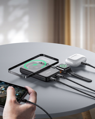 INNOSTYLE POWERDUO 2W1 SZYBKI POWERBANK INDUKCYJNY DO MAGSAFE WATCH 10000MAH CZARNY