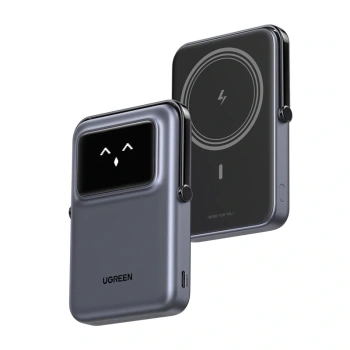 Magnetyczny Power bank Ugreen UNO PB572 10000mAh Qi Szary