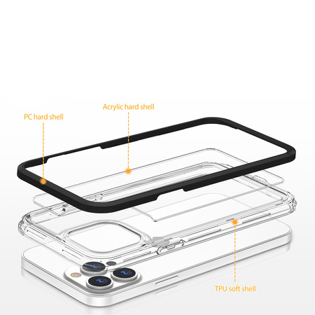 Clear 3in1 etui Samsung Galaxy A03 silikonowy pokrowiec z ramką niebieskie