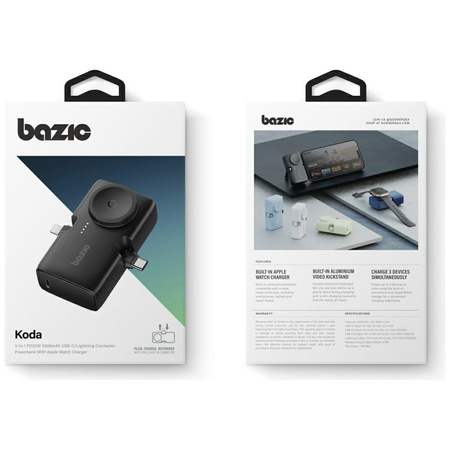 PowerBank 3w1 Bazic Koda 5000mAh PD20W USB-C/Lightning czarny