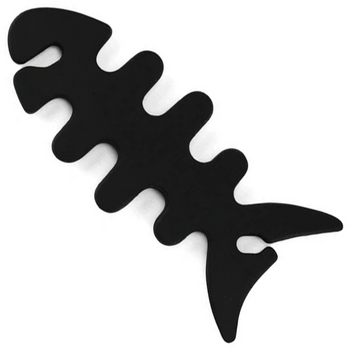 Zawijacz kabla słuchawkowego w kształcie ryby - czarny