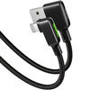 MCDODO KABEL KĄTOWY 90° USB LIGHTNING DWUSTRONNY DO IPHONE 12 13 14 LED 2M