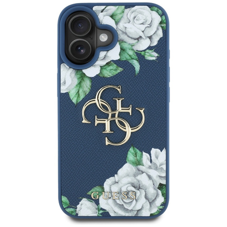 GUESS ETUI CASE GRINED ROSES DO IPHONE 16 4G LOGO WYSOKIEJ OCHRONY