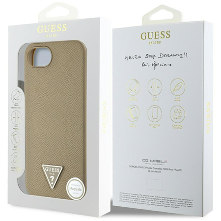 GUESS ETUI GRAINED TRIANGLE DO MAGSAFE DO IPHONE 16E Z WYSOKĄ OCHRONĄ