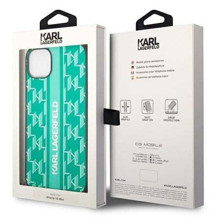 Karl Lagerfeld KLHCP14MPGKLSKN iPhone 14 Plus 6,7" hardcase zielony/green Monogram Stripe