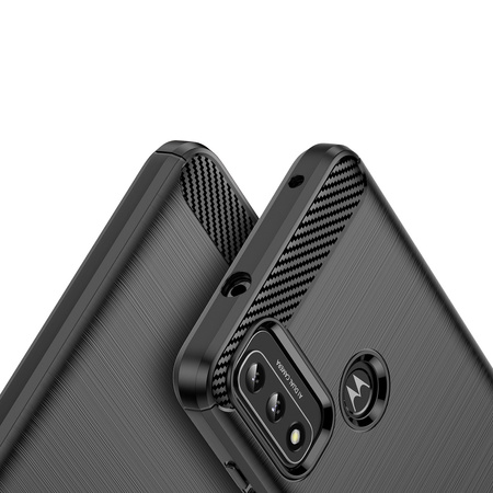 Carbon Case elastyczne etui pokrowiec Motorola Moto G Play 2022 czarny